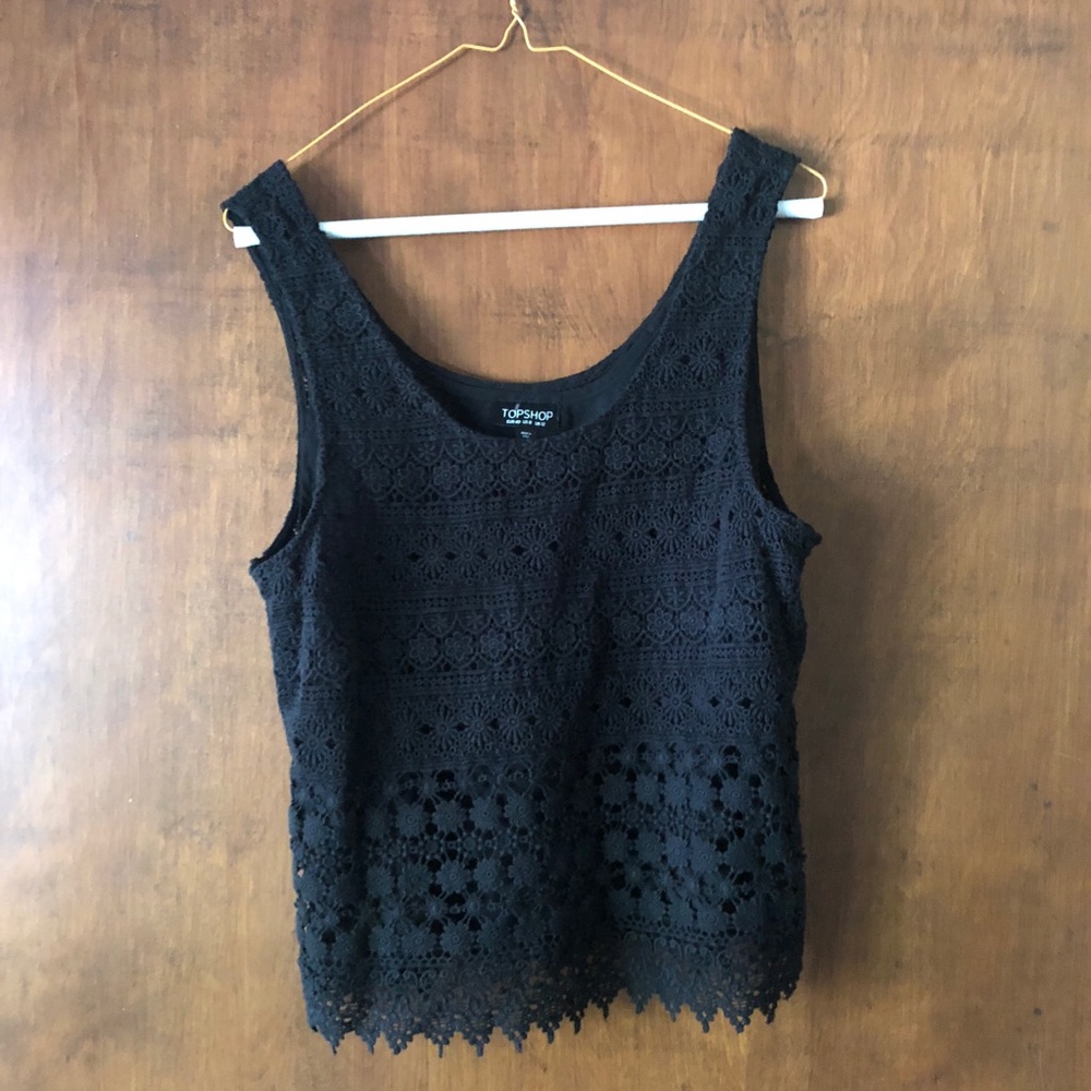 Black lace Topshop tank top